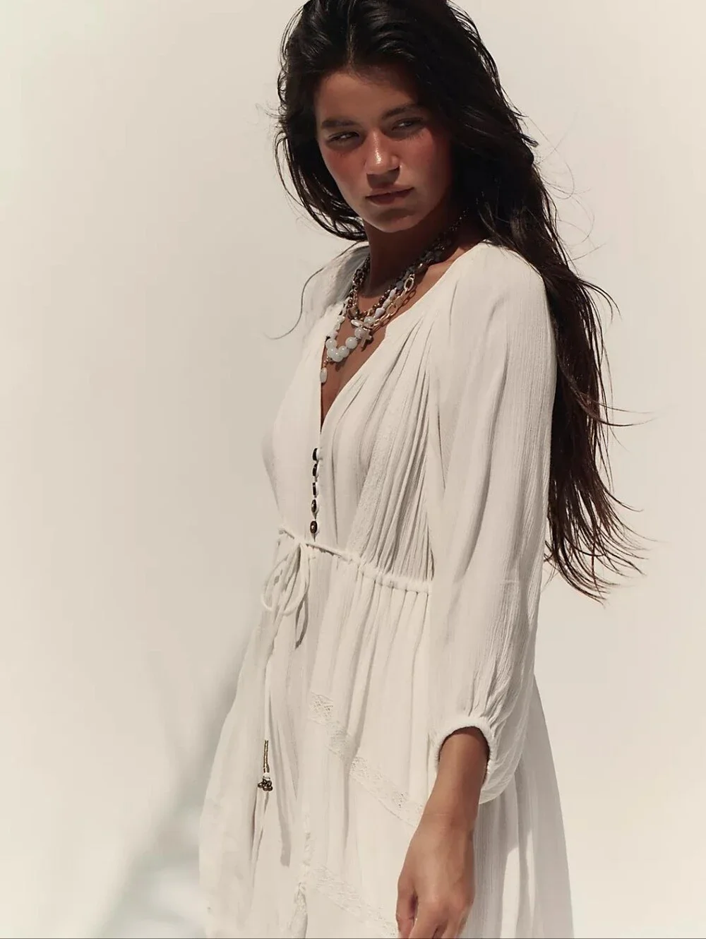 Free People NWT Plenty of Love Maxi Dress In Ivory Size XS - Picture 3 of 9